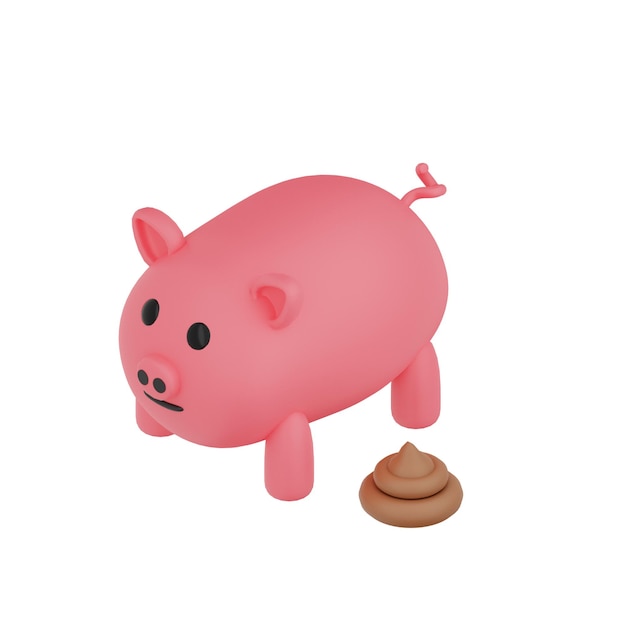 3D Pig Illustration