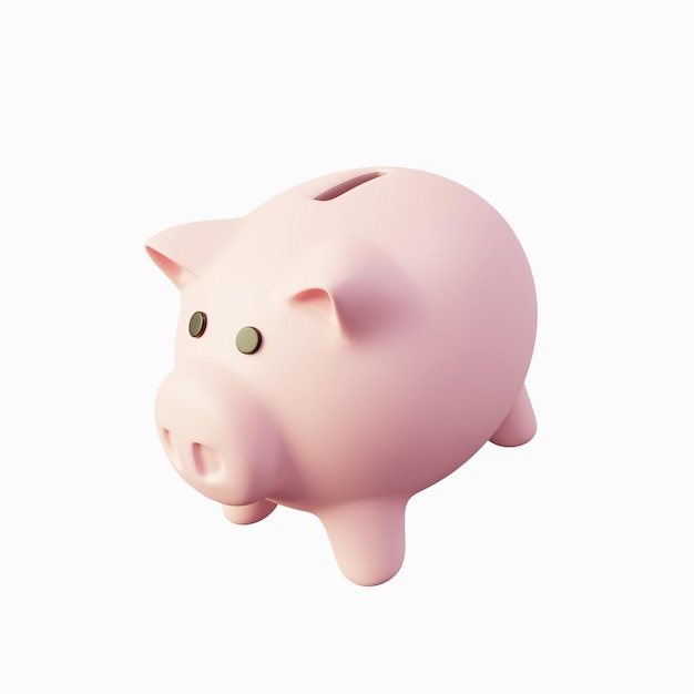 3d piggy bank object good for investing or financial theme