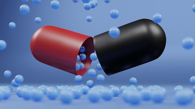 3d pill concept background