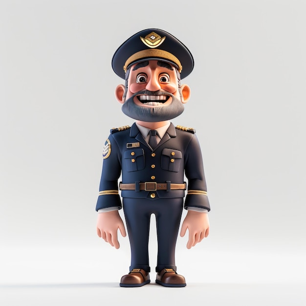 3D pilot character with a happy expression