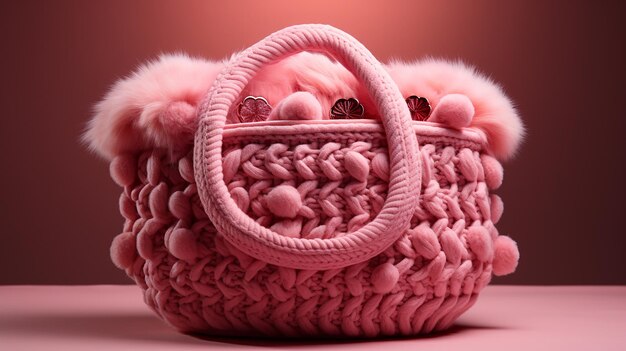 3d pink baby basket in studio