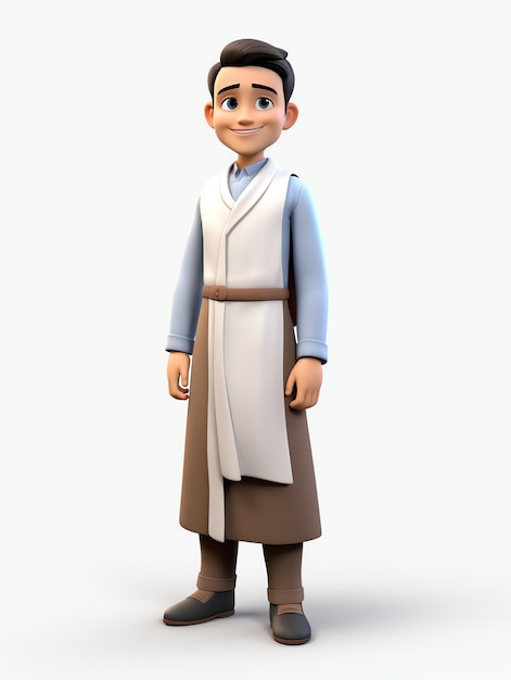 3d pixar character portraits of muslim