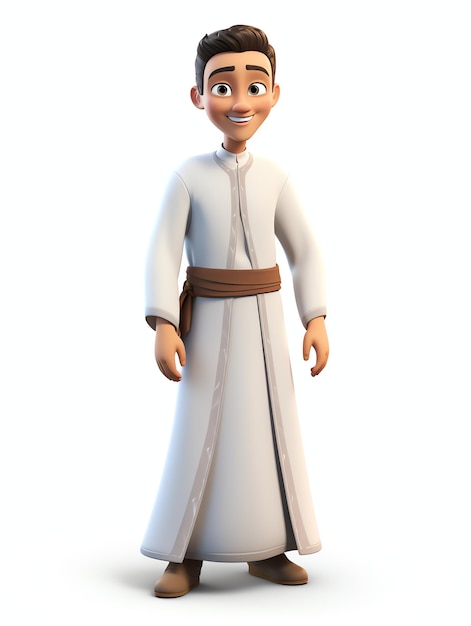 3d pixar character portraits of muslim