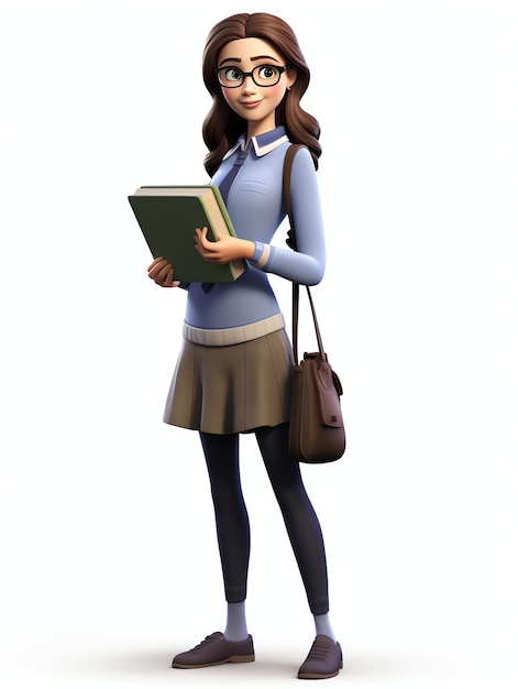 3d pixar character portraits teacher