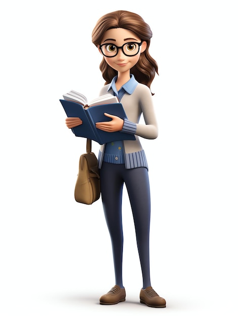 3d pixar character portraits teacher