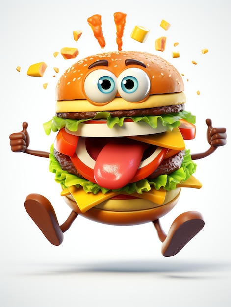 3d pixar character potraits burgers