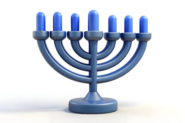 3D Plain Light Gray Background with Digital Menorah Outline for Hanukkah Promotions Minimalist Des