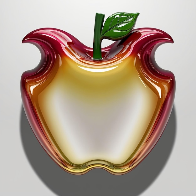 Photo 3d plastic apple icon