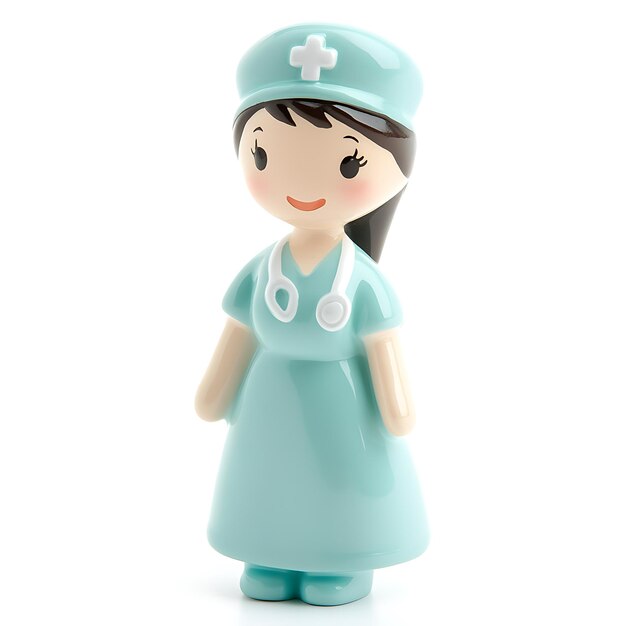 Photo 3d plastic toy figure nurse