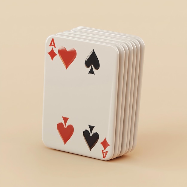 Photo 3d playing cards icon game and entertainment illustration logo