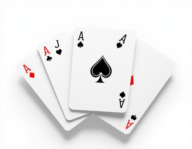 Photo 3d playing cards poker and blackjack symbols for game concepts