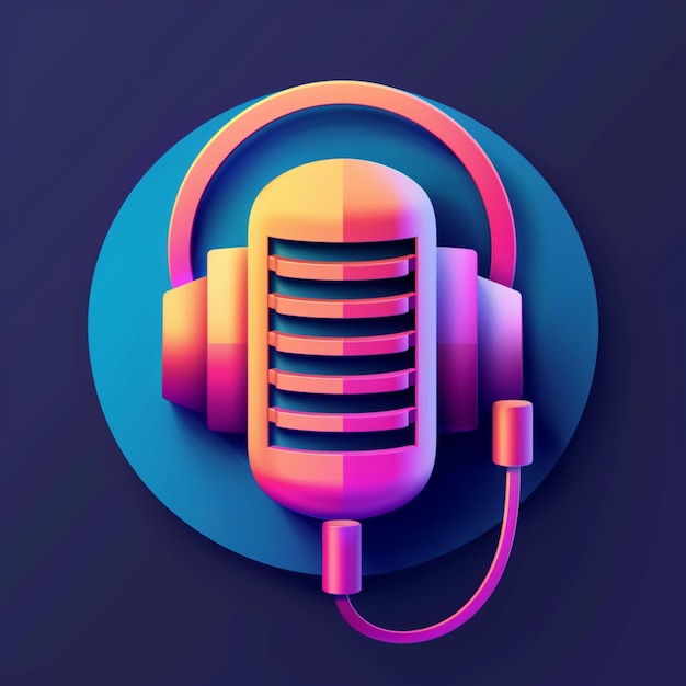 3D podcast fun simple and modern design with vivid colors