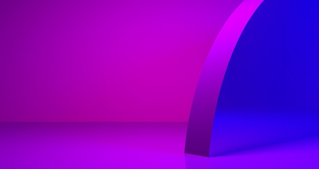 3D Podium for product display with Neon color background concept