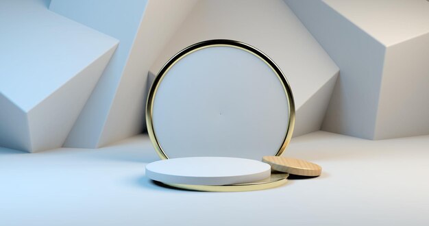 3D podium with abstract background for product presentation