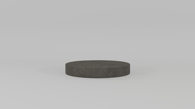 3d podium with stone texture and white background