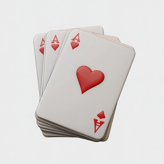 Photo 3d poker cards icon gambling and card game illustration logo