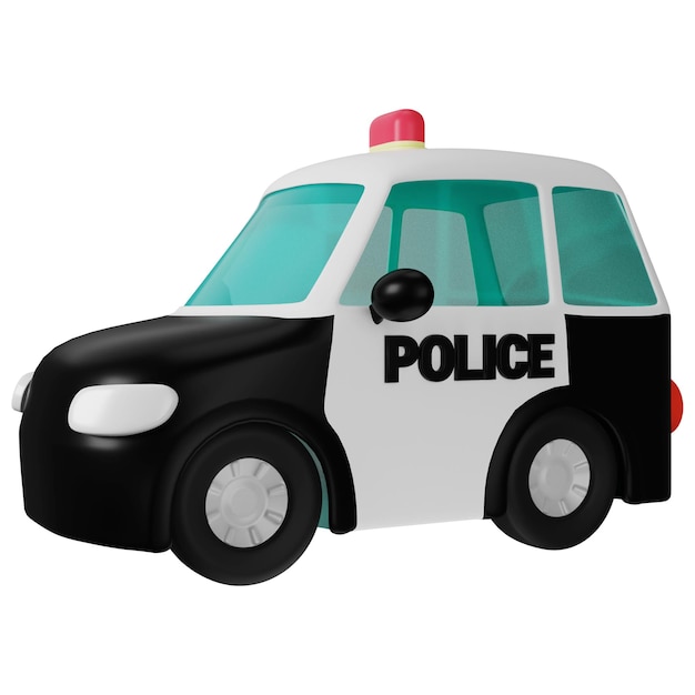 3d police car illustration design photo