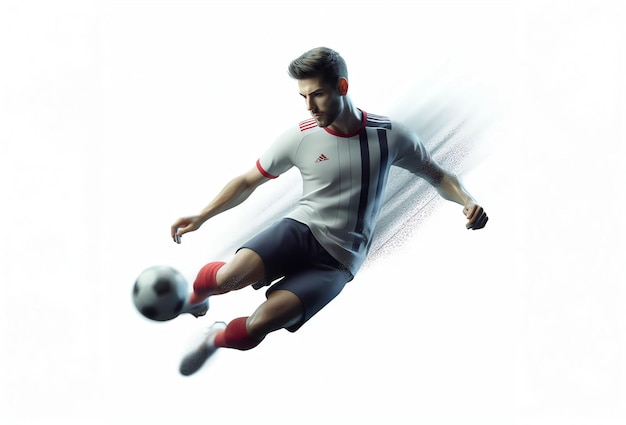 3d portrait of soccer player