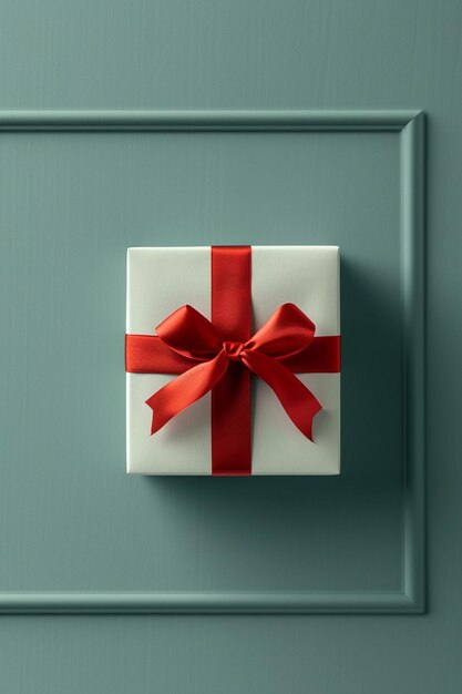 A 3D poster design with a stylized white gift box