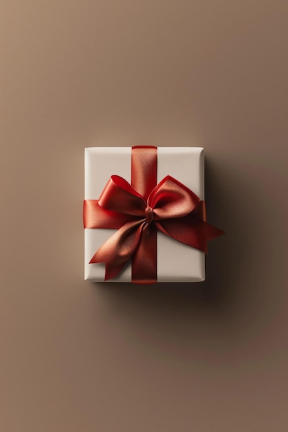 A 3D poster design with a stylized white gift box