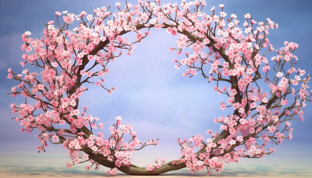 Photo a 3d poster of a miniature cherry blossom tree