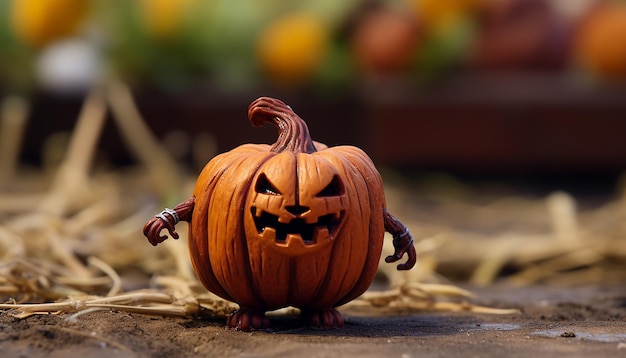 3d printed painted miniature heroic scale tabletop wargaming model of a pumpkin