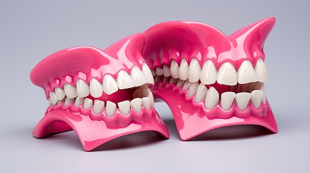 3d printed personalized dental prosthetics solid color background