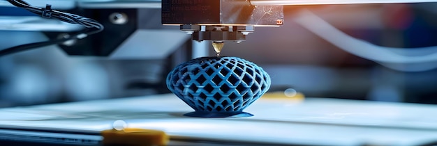 3D printer creating intricate object in action