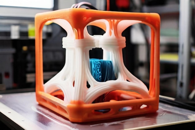 Photo 3d printer during lattice structure