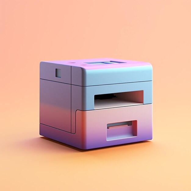 3d printer icon with colorful background