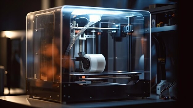 3d printer printing closeup photorealistic Al generated