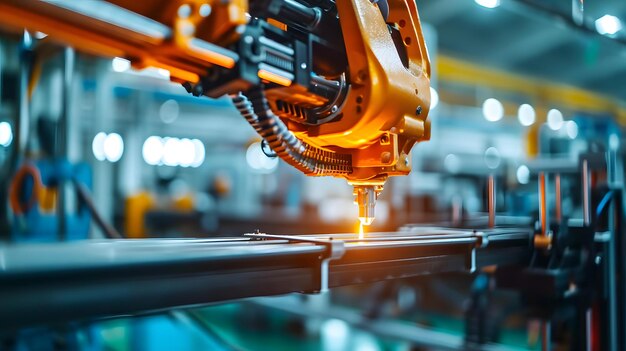 Photo 3d printers at work in a manufacturing plant producing components