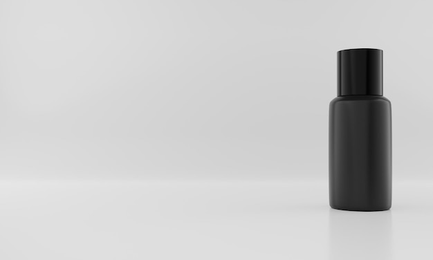 3d product background for cosmetic brand mockup with black cosmetic bottle 3d rendering product illustration