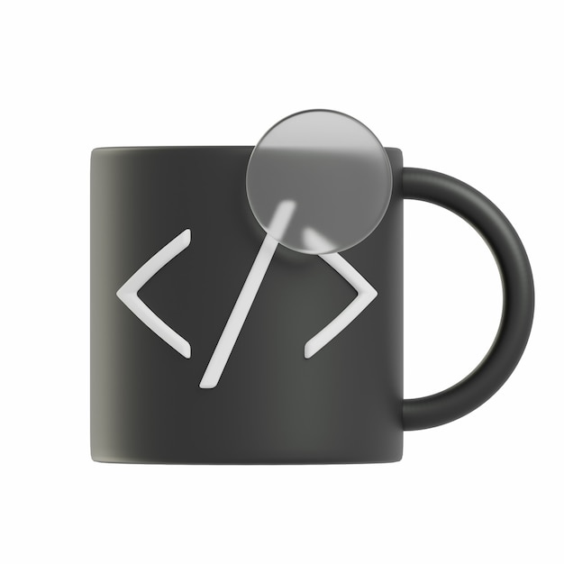 3D Programmer Coffee Illustration