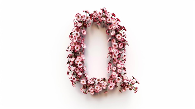 Photo 3d q letter fill with flowers frame