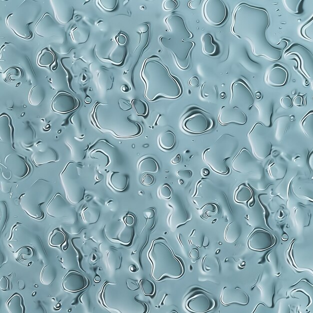 Photo 3d rain droplets seamless texture background in dusty blue and gray with puddles and copy space