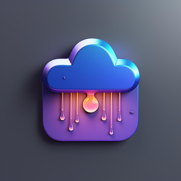 Photo 3d rain icon weather and precipitation logo illustration