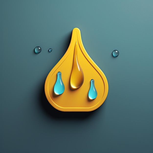 Photo 3d rain icon weather and precipitation logo illustration