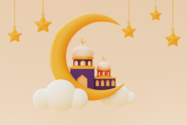 3d ramadan greetingsIslamic holiday Raya Hari Eid al Adha 3d renderingxA