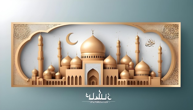 3d ramadan kareem Islamic holiday banner