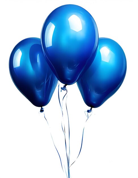 3d realistic blue balloons