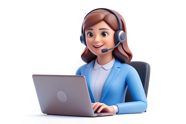 Photo 3d realistic call center online customer support illustration trendy icon modern style