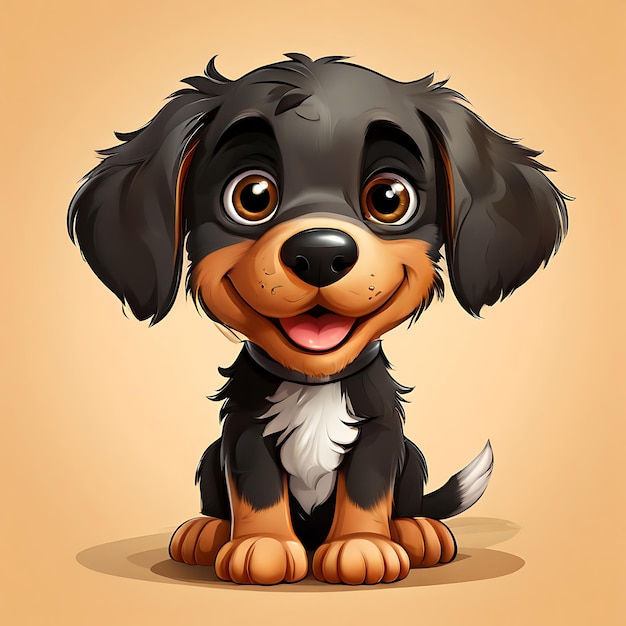 3D Realistic Cartoon Vector Illustration of a Cute Puppy