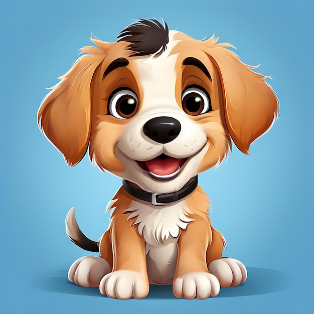 3D Realistic Cartoon Vector Illustration of a Cute Puppy