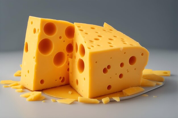 3d realistic delicious pieces of cheese