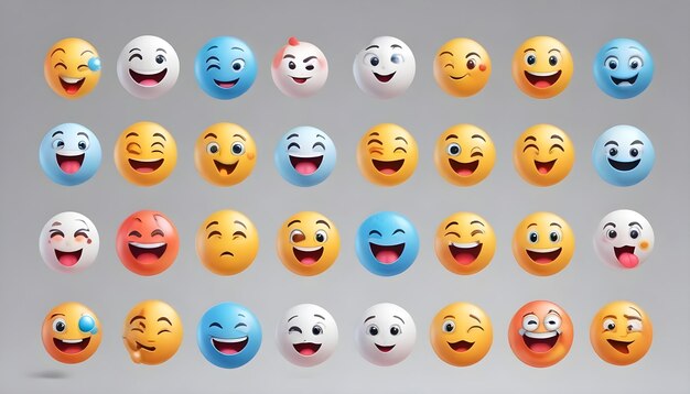 Photo 3d realistic emoticon happy cute social media 10