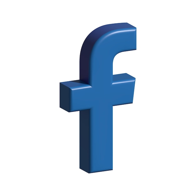 3D realistic isolated isometric Facebook icon