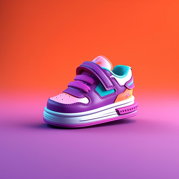 3D Realistic Kids Shoes Baby Shower Greeting Card Generative Ai