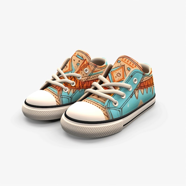 3D Realistic Kids Shoes Baby Shower Greeting Card Generative Ai