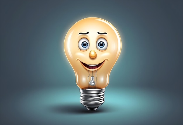 3D realistic light bulb cartoon vector concept 3d vector render illustration